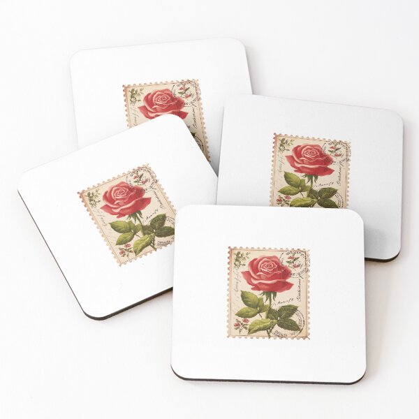 Item preview, Vintage Rose Postage Stamp designed and sold by Kritiveemporio.