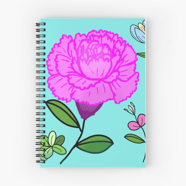 Item preview, Large Magenta Peony Bloom with Blue Wildflower Accent designed and sold by MigWhimsy.