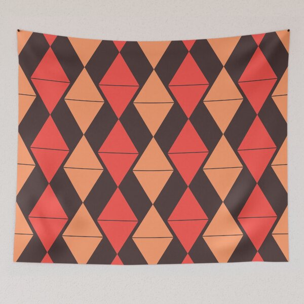 Item preview, Old burgundy, tart orange & tangerine diamonds designed and sold by Mint + Midnight.