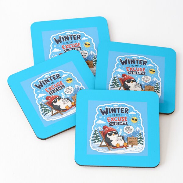 Item preview, Funny Winter Sticker | Winter Is My Excuse To Be Lazy | Cute Penguin Aesthetic Design designed and sold by Ishratparween11.