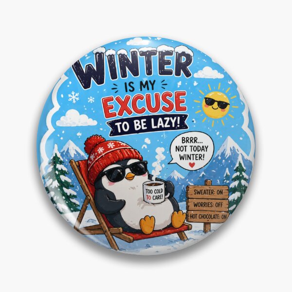 Item preview, Funny Winter Sticker | Winter Is My Excuse To Be Lazy | Cute Penguin Aesthetic Design designed and sold by Ishratparween11.