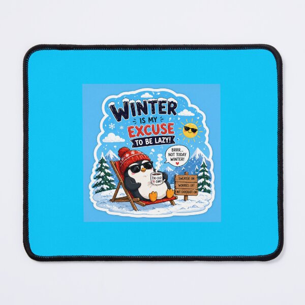 Item preview, Funny Winter Sticker | Winter Is My Excuse To Be Lazy | Cute Penguin Aesthetic Design designed and sold by Ishratparween11.