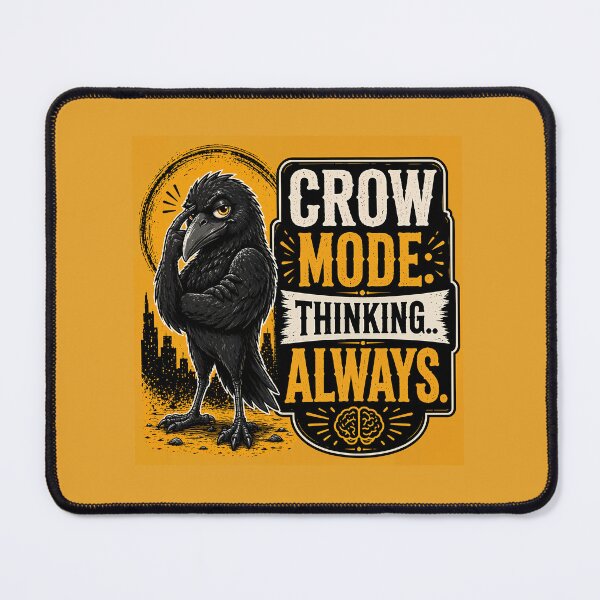 Item preview, Crow Mode Thinking Always Funny Crow Quote – Smart Bird Cartoon Sarcastic Intelligence Humor Design designed and sold by PopInkAura .