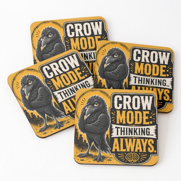 Item preview, Crow Mode Thinking Always Funny Crow Quote – Smart Bird Cartoon Sarcastic Intelligence Humor Design designed and sold by PopInkAura .