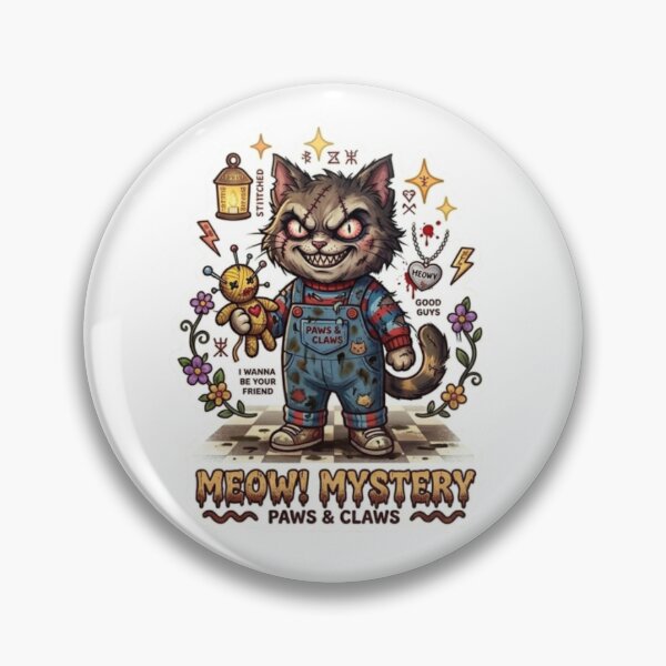 Item preview, Creepy Horror Chucky Cat - Paws and Claws designed and sold by Purely Art Shop.
