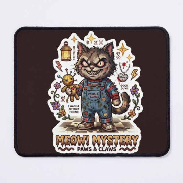 Item preview, Creepy Horror Chucky Cat - Paws and Claws designed and sold by Purely Art Shop.