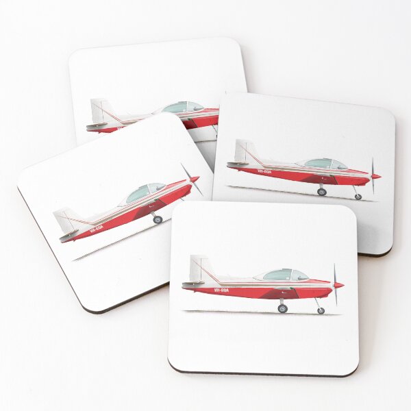 Item preview, AESL Airtourer 150 VH-EQA 1969 designed and sold by Grubby Fingers Aircraft Illustration.