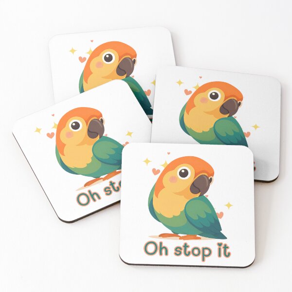 Item preview, Oh Stop It – Cute Blushing Parrot Funny Bird Meme Design designed and sold by tellia-kallisto.