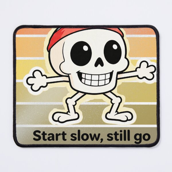 Item preview, Cute Skull Bandana – Start Slow Still Go Funny Motivation Cartoon Design designed and sold by Amornrat-POD.