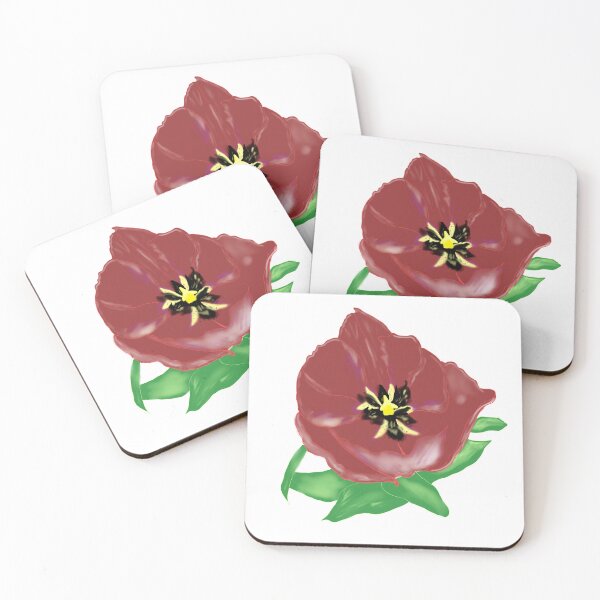 Item preview, Red Tulip Floral Illustration designed and sold by Najomiartstudio.