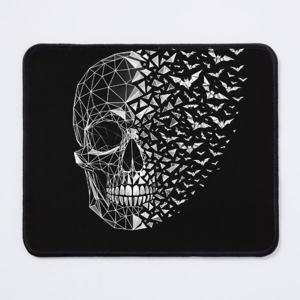 Item preview, Shattered Geometry: 3D Wireframe Skull & Dissolving Bat Swarm designed and sold by Studio77-Gothic.