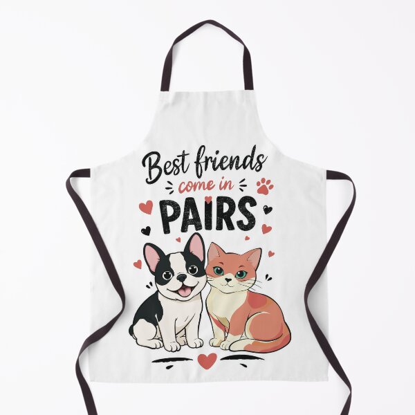Item preview, Best Friends Come In Pairs Frenchie And Cat Cute Pet Print designed and sold by MonNoir.