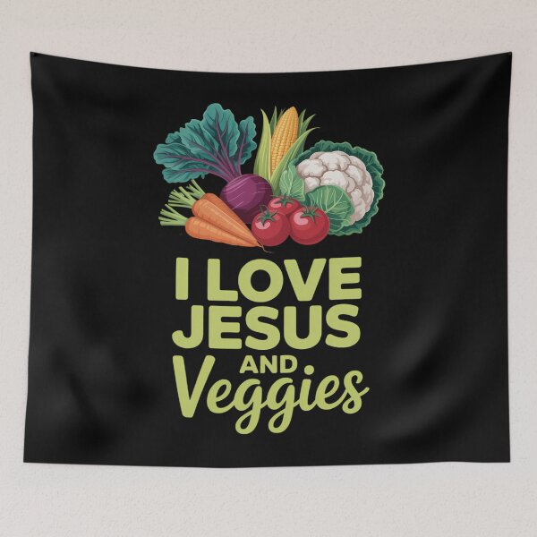 Item preview, Vegetables Vegan Vegetarian Faith I Love Jesus and Veggies designed and sold by TyraYoung.
