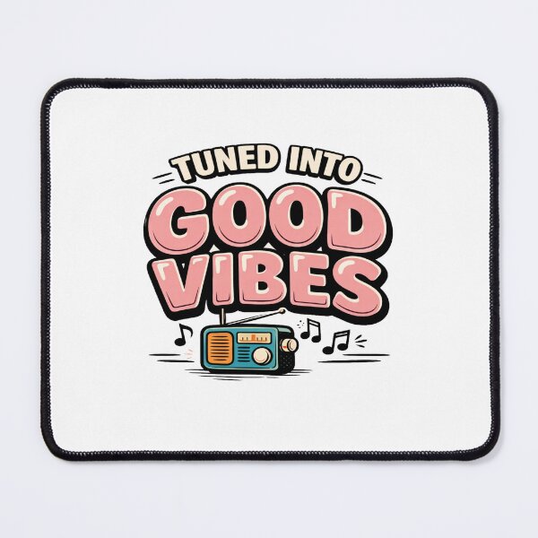 Item preview, Estética de radio retro "Buenas vibras" | Diseño con cita positiva de música vintage designed and sold by Bright Nest Studio.