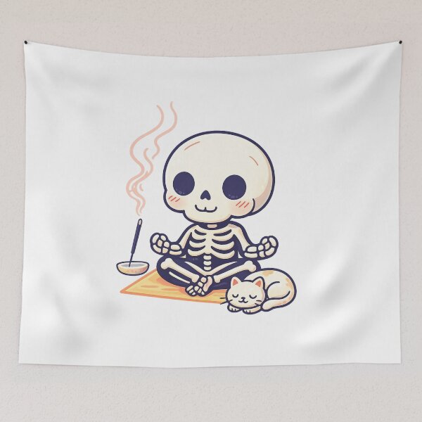 Item preview, Skeleton Halloween Meditating Essential T-Shirt designed and sold by SoftSproutstu.