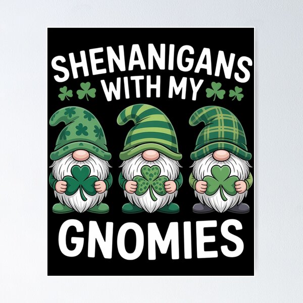 Item preview, St Patricks Day Lucky Shamrock Leopard Gnomes Irish designed and sold by TyraYoung.
