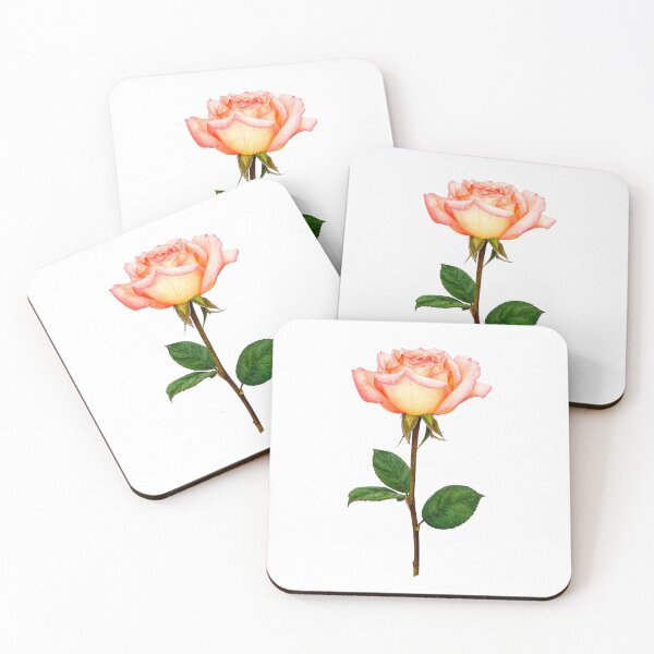 Item preview, Peach Rose Watercolor Botanical Art designed and sold by Rutvain.