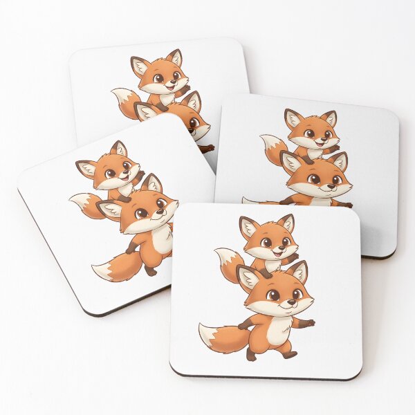 Item preview, Baby Fox Riding Parent Fox Kawaii Animal Illustration designed and sold by naragon4289.