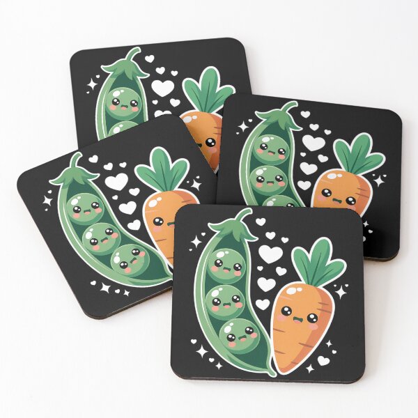 Item preview, Vegan Peas and Carrot Kawaii Vegetables Vegetarian designed and sold by TyraYoung.