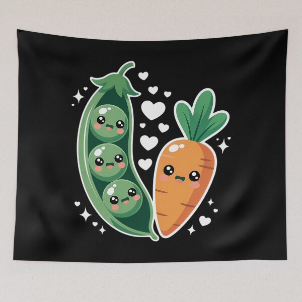 Item preview, Vegan Peas and Carrot Kawaii Vegetables Vegetarian designed and sold by TyraYoung.
