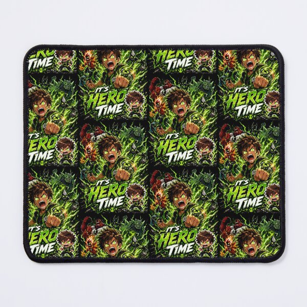Item preview, Ben 10 It’s Hero Time Anime Rage Poster – Alien Power Hype Design (Green Energy Aesthetic) designed and sold by Kalinduboss.