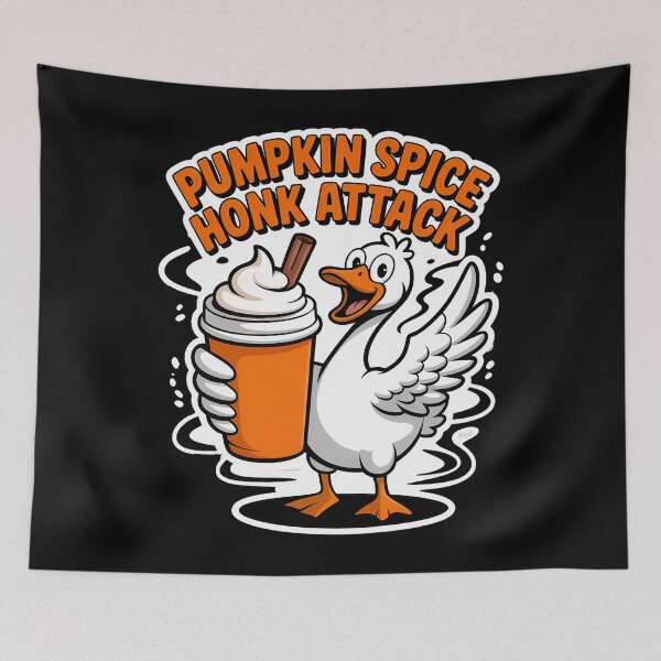 Item preview, Pumpkin Spice Honk Attack Goose Fall Coffee designed and sold by TyraYoung.