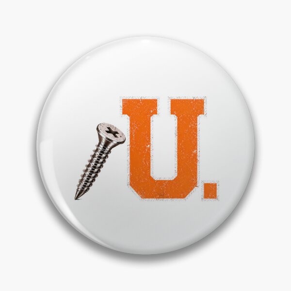Item preview, SCREW U COLLECTION – Bright Orange White Collegiate Screw U – WORN LOOK designed and sold by WheelieGdArt.