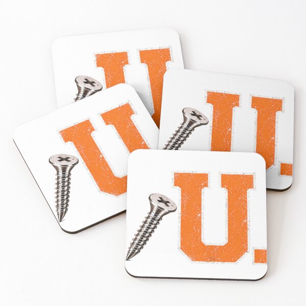 Item preview, SCREW U COLLECTION – Bright Orange White Collegiate Screw U – WORN LOOK designed and sold by WheelieGdArt.