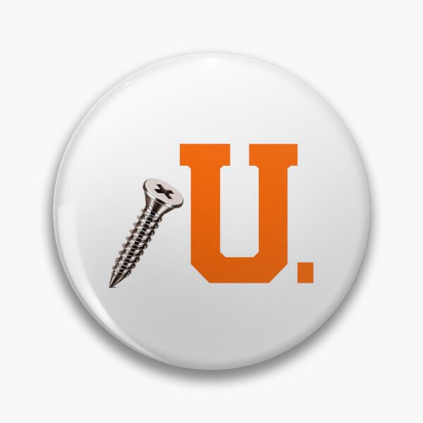 Item preview, SCREW U COLLECTION – Bright Orange White Collegiate Screw U – CLEAN LOOK designed and sold by WheelieGdArt.