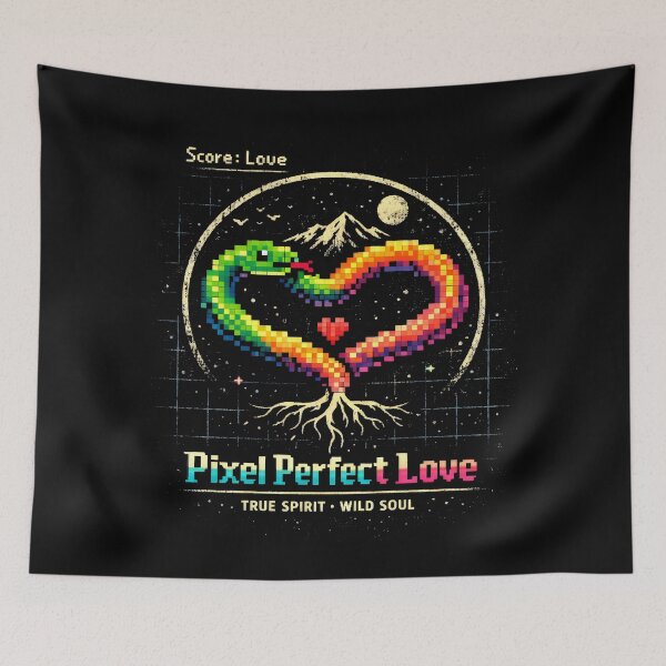 Item preview, Pixel Perfect Love Snake Art Retro Gaming Aesthetic designed and sold by SplashTastic.