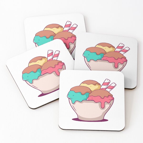 Item preview, Cute Kawaii Pastel Ice Cream Bowl with Wafers designed and sold by matildampugh.