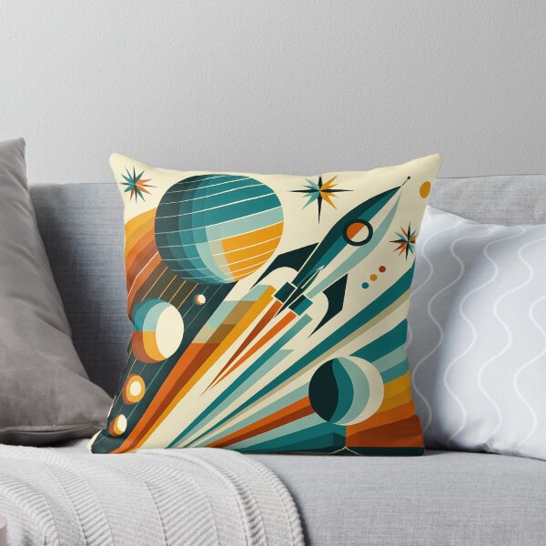 Item preview, Retro Rocket and Planets in Geometric Space designed and sold by InkSmithery.