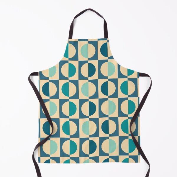 Item preview, Mid-Century Modern Geometric Circles in Teal and Cream designed and sold by Far Out Goods.