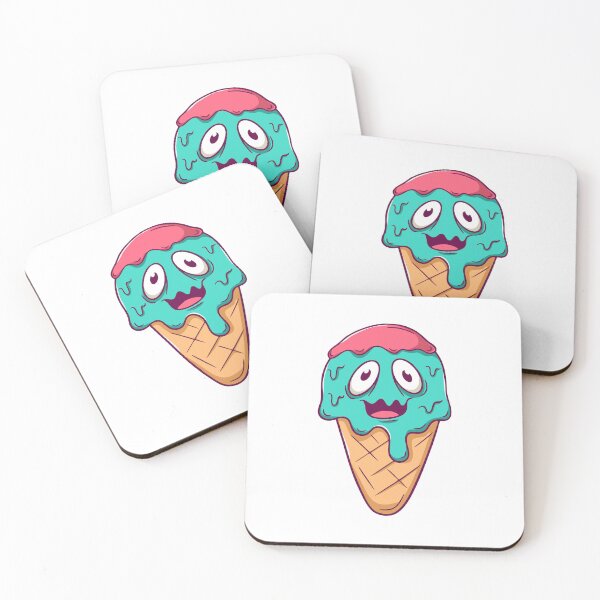 Item preview, Teal Melting Ice Cream Cone Monster Face designed and sold by matildampugh.