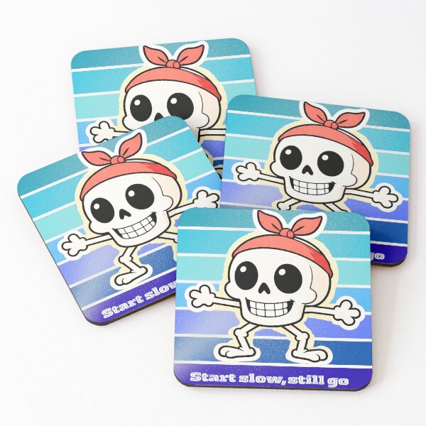Item preview, Cute Skull BandanV1.1 – Start Slow Still Go Funny Motivation Cartoon Design designed and sold by Amornrat-POD.