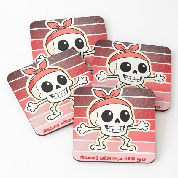 Item preview, Cute Skull Bandana V3– Start Slow Still Go Funny Motivation Cartoon Design designed and sold by Amornrat-POD.