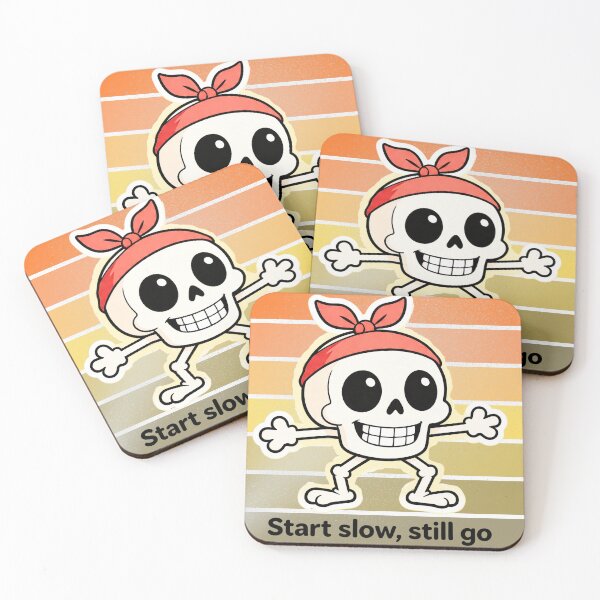 Item preview, Cute Skull Bandana – Start Slow Still Go Funny Motivation Cartoon Design designed and sold by Amornrat-POD.
