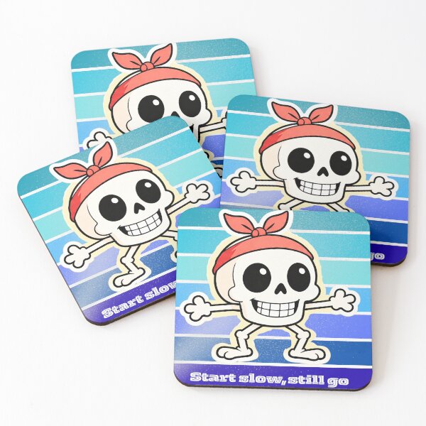 Item preview, Cute Skull Bandana V2– Start Slow Still Go Funny Motivation Cartoon Design designed and sold by Amornrat-POD.