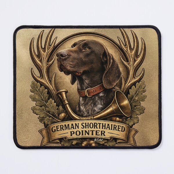 Item preview, German Shorthaired Pointer Logo, Hunting Horn Art designed and sold by TammyHunterArt.