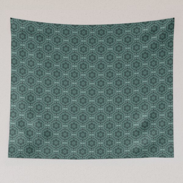 Item preview, Boho Hexagon Mandala Pattern in Teal designed and sold by Artistestella.