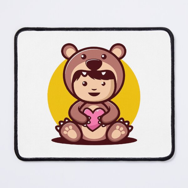 Item preview, Cute Boy in Bear Costume Holding Heart designed and sold by matildampugh.