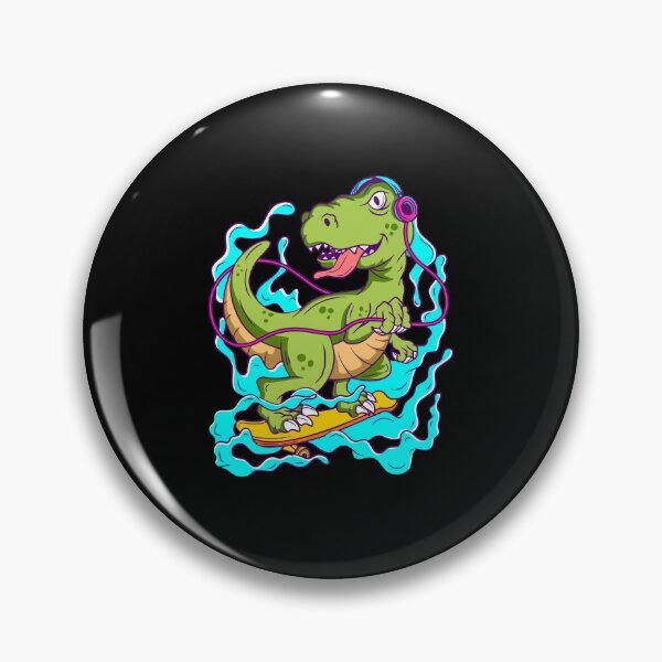 Item preview, Rad T-Rex Dinosaur Skateboarding with Headphones designed and sold by matildampugh.
