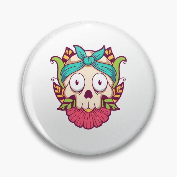 Item preview, Floral Skull with Blue Bandana Art designed and sold by matildampugh.