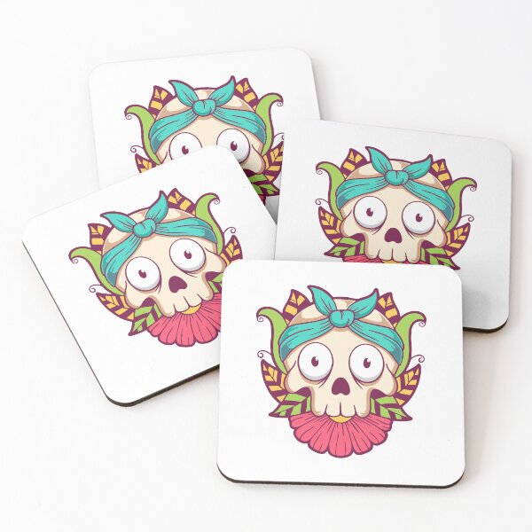 Item preview, Floral Skull with Blue Bandana Art designed and sold by matildampugh.