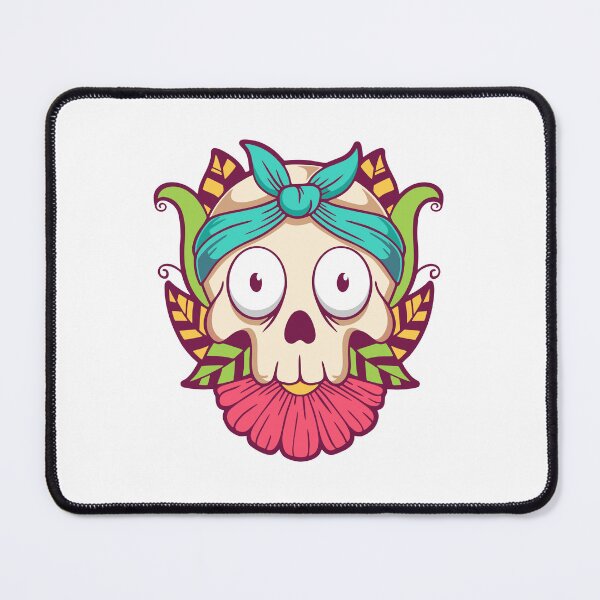 Item preview, Floral Skull with Blue Bandana Art designed and sold by matildampugh.