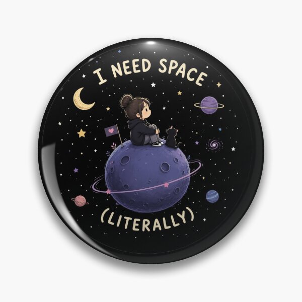 Item preview, I Need Space Literally – Cute Introvert Space Aesthetic Sticker designed and sold by Meiguilin.