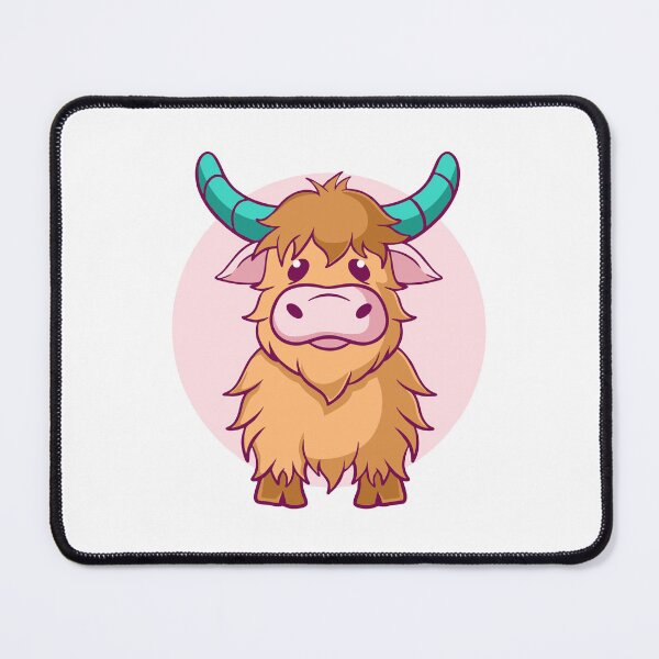 Item preview, Cute Highland Cow with Blue Horns Cartoon designed and sold by matildampugh.