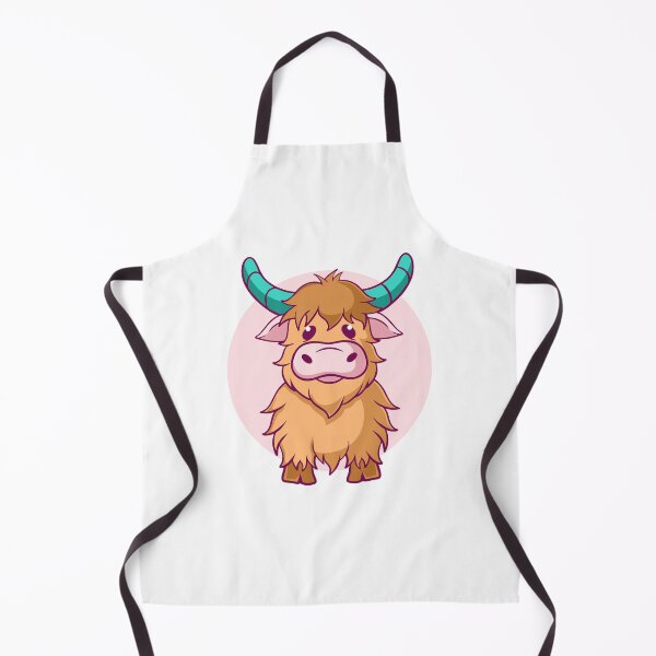Item preview, Cute Highland Cow with Blue Horns Cartoon designed and sold by matildampugh.