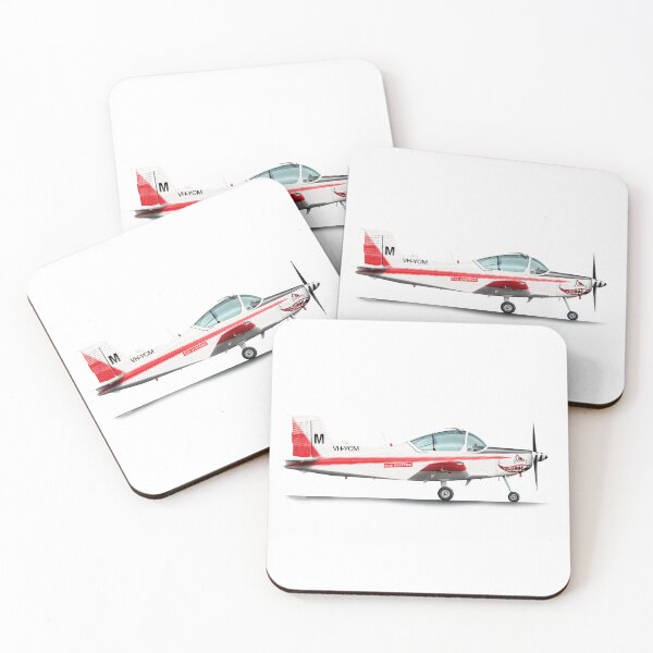 Item preview, PAC CT-4B AIRTRAINER VH-YCM SHARKMOUTH 2019 designed and sold by Grubby Fingers Aircraft Illustration.