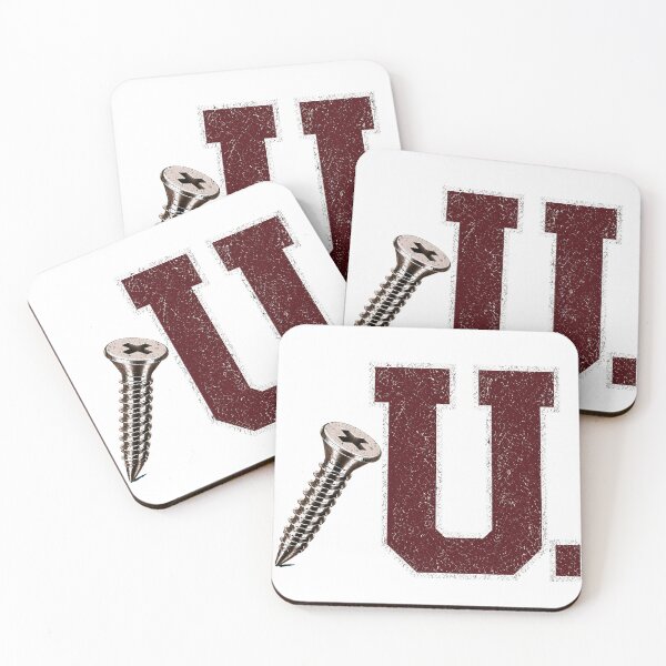 Item preview, SCREW U COLLECTION – Maroon White Collegiate Screw U – WORN LOOK designed and sold by WheelieGdArt.